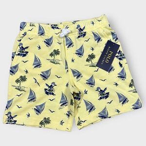 Polo Ralph Lauren Windsurfing Bear Yellow Fleece Shorts Boys Youth size 5 New